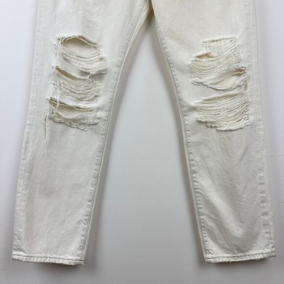 Frame Le Original Straight Leg Jeans High Waist Off White Rips Womens US 26 NWT - Picture 7 of 12